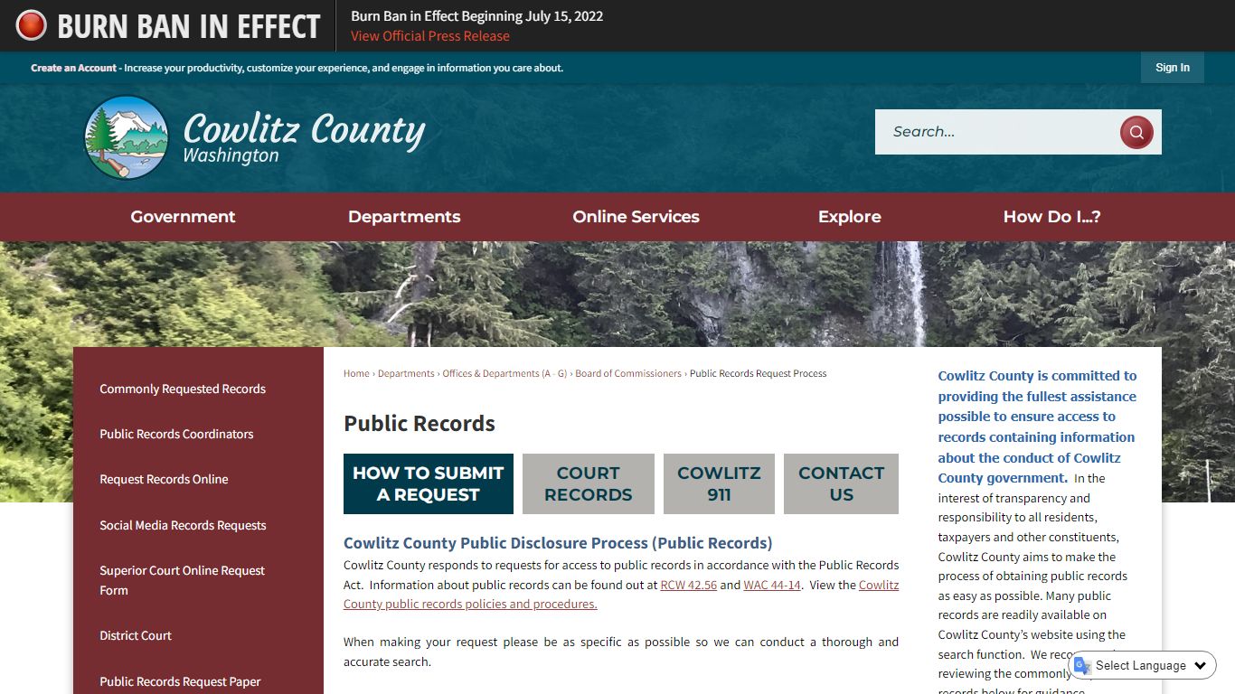 Public Records | Cowlitz County, WA - Official Website