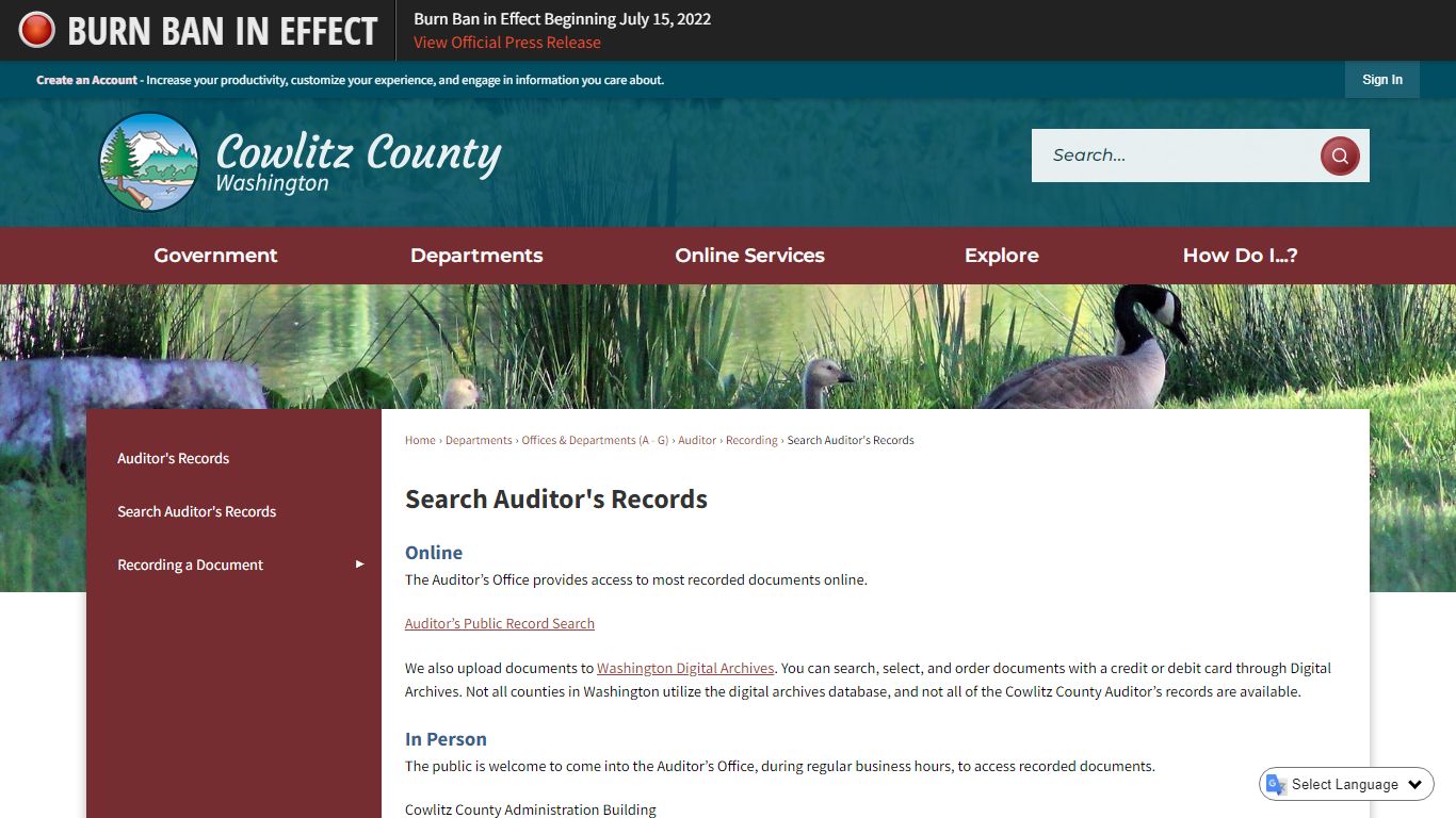 Search Auditor's Records | Cowlitz County, WA - Official ...