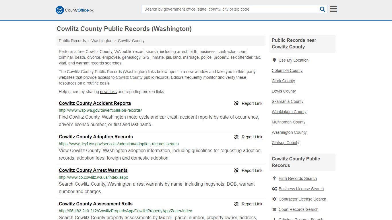 Public Records - Cowlitz County, WA (Business, Criminal ...