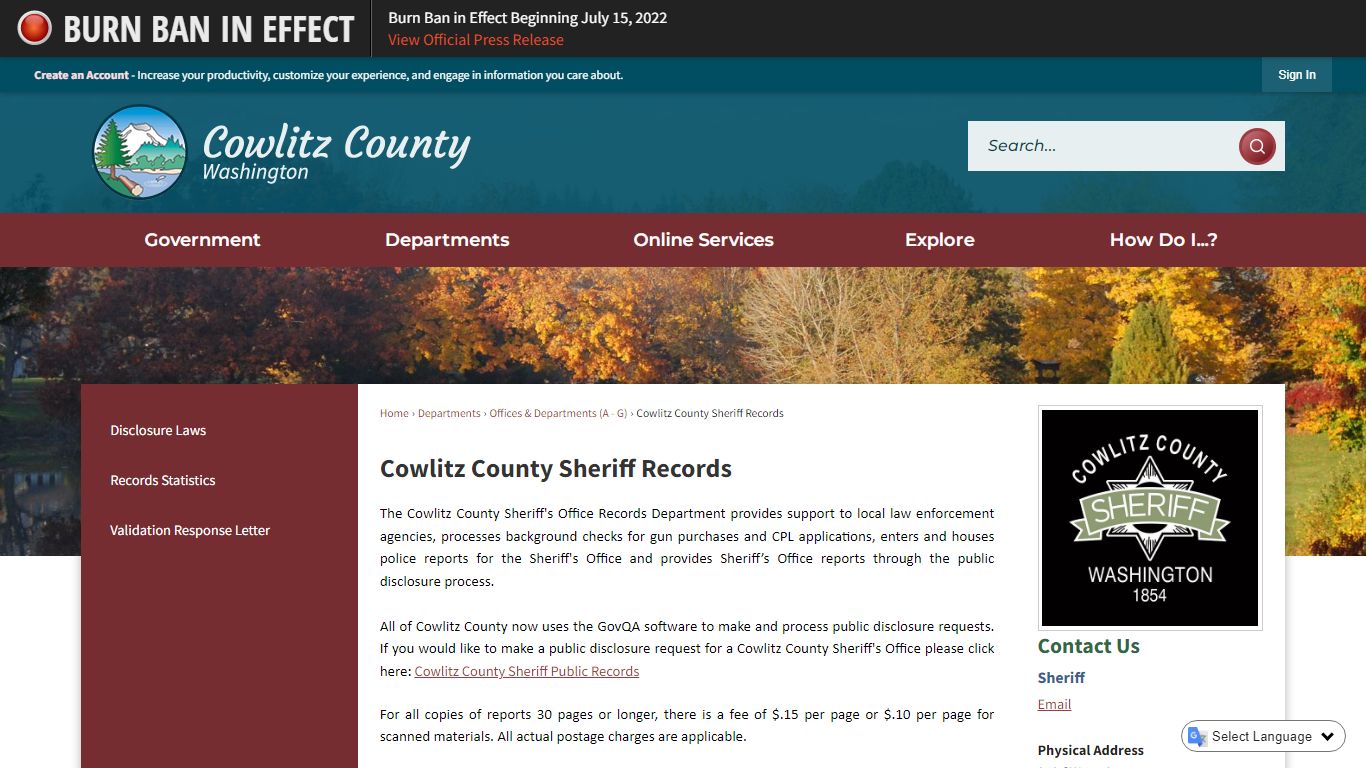 Cowlitz County Sheriff Records | Cowlitz County, WA ...